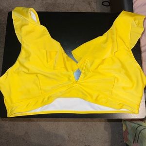Plus Size Yellow Two Piece Swimsuit